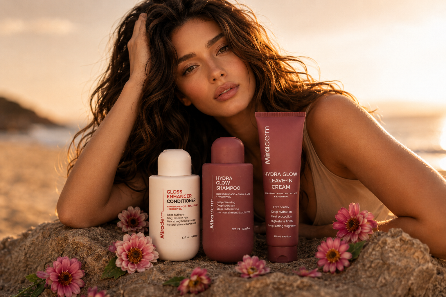 Miraderm Hydra Glow haircare collection